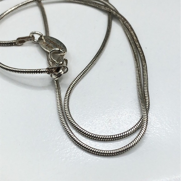 Paolo Romeo Italy Solid Sterling Silver 925 Plain Snake Chain Necklace Vintage - Picture 5 of 6